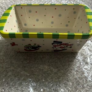 Temptations 12oz baking dish Christmas Holiday Snowman Penguin Gingerbread